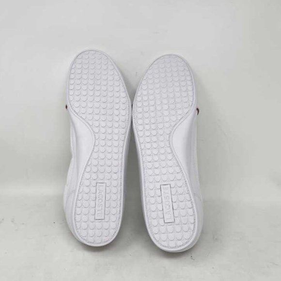 New men\'s 13 Lacoste Evara Sport sneaker shoes in white / red main image 11